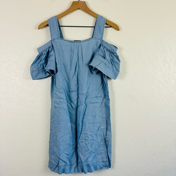 Vince Camuto | cold shoulder chambray dress | XXS - Picture 2 of 5